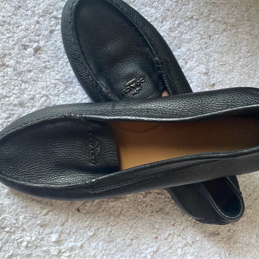 Coach Black Leather Men's Slip-Ons